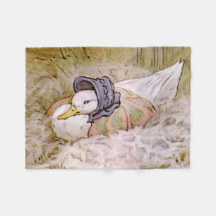 Jemima Puddle-Duck Hatching Her Eggs by Beatrix Po Fleece Blanket