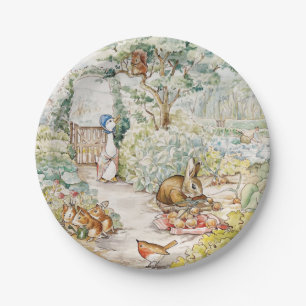 Jemima Puddle Duck in a garden Paper Plates