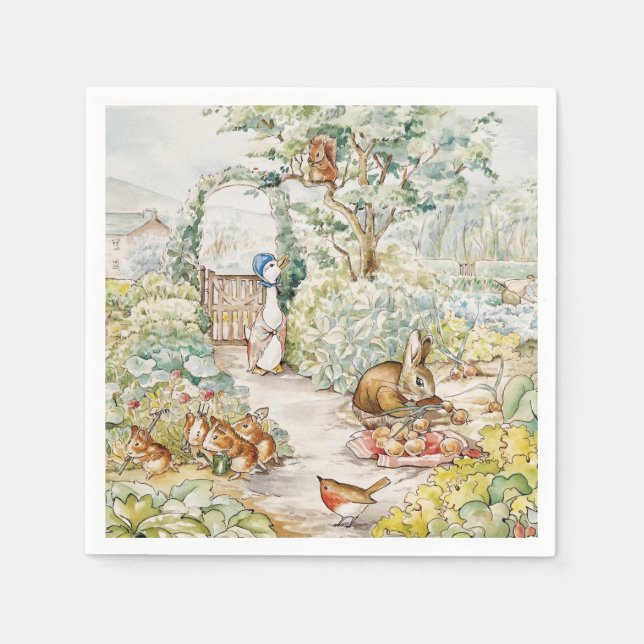 Jemima Puddle Duck in Mr Mc Gregor's Garden Napkins (Front)