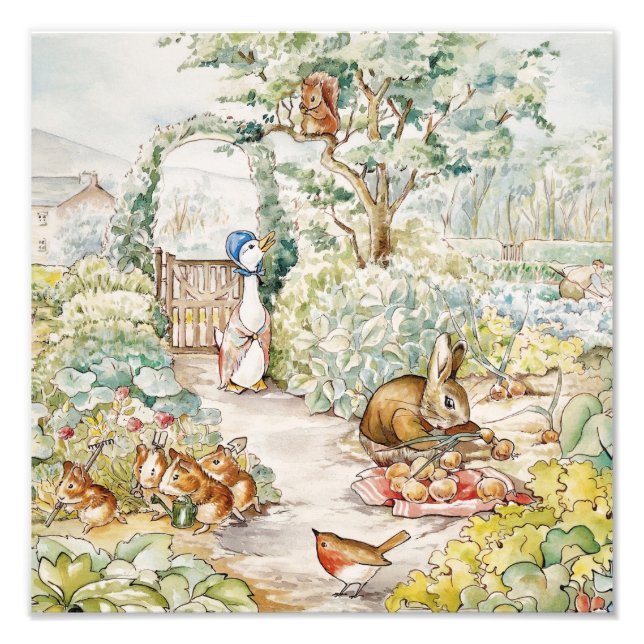 Jemima Puddle Duck in Mr Mc Gregor's Garden Photo Print (Front)