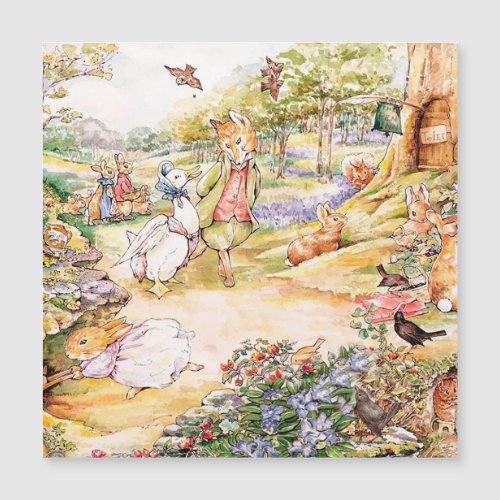 Jemima Puddle Duck taking a walk with Mr Fox   Magnetic Invitation