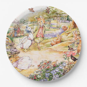 Jemima Puddle Duck taking a walk with Mr. Fox     Paper Plates