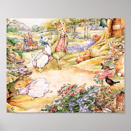 Jemima Puddle Duck taking a walk with Mr Fox   Poster