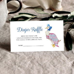 Jemima Puddleduck Baby Shower Diaper Raffle Enclosure Card