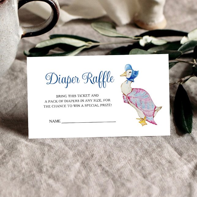 Jemima Puddleduck Baby Shower Diaper Raffle Enclosure Card (Creator Uploaded)