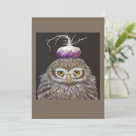 Jemma the baby owl flat card (Standing Front)
