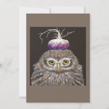 Jemma The Baby Owl Flat Card by vickisawyer at Zazzle