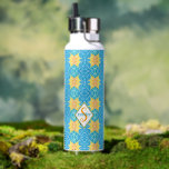Jen Mosaic Water Bottle<br><div class="desc">Created with my friend Jen in mind, this blue and aqua mosaic with bright starbursts throughout reminds me of how good friends are like bursts of light and energy in our lives. The design used to create this mosaic stems from the painting ‘Paulie the Pufferfish’ originally painted in watercolor in...</div>