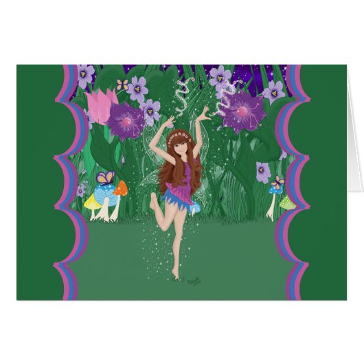 Jen the Dancing Flower Fairy Card (Front Horizontal)