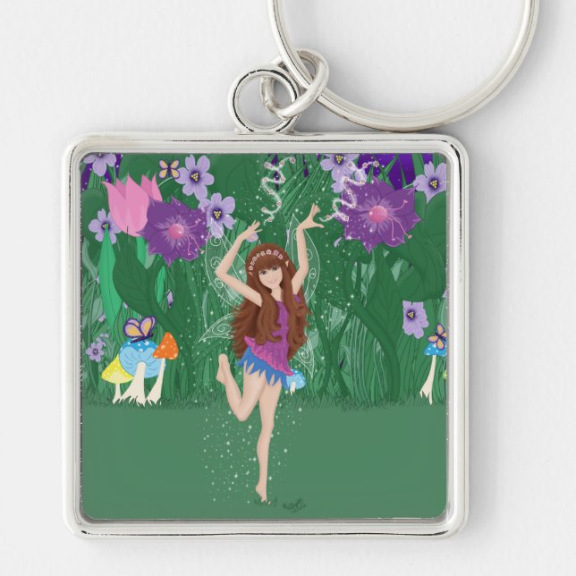 Jen the Dancing Flower Fairy Keychain (Front)