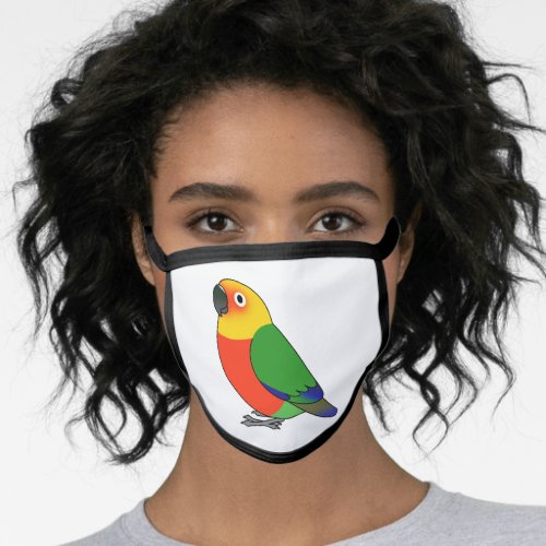 Jenday conure parrot cartoon drawing face mask