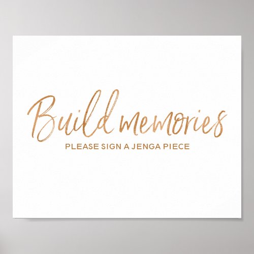 Jenga Piece Guest Book 8x10 Rose Gold Wedding Sign