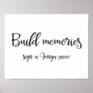 Jenga Piece Guestbook Sign   Calligraphy