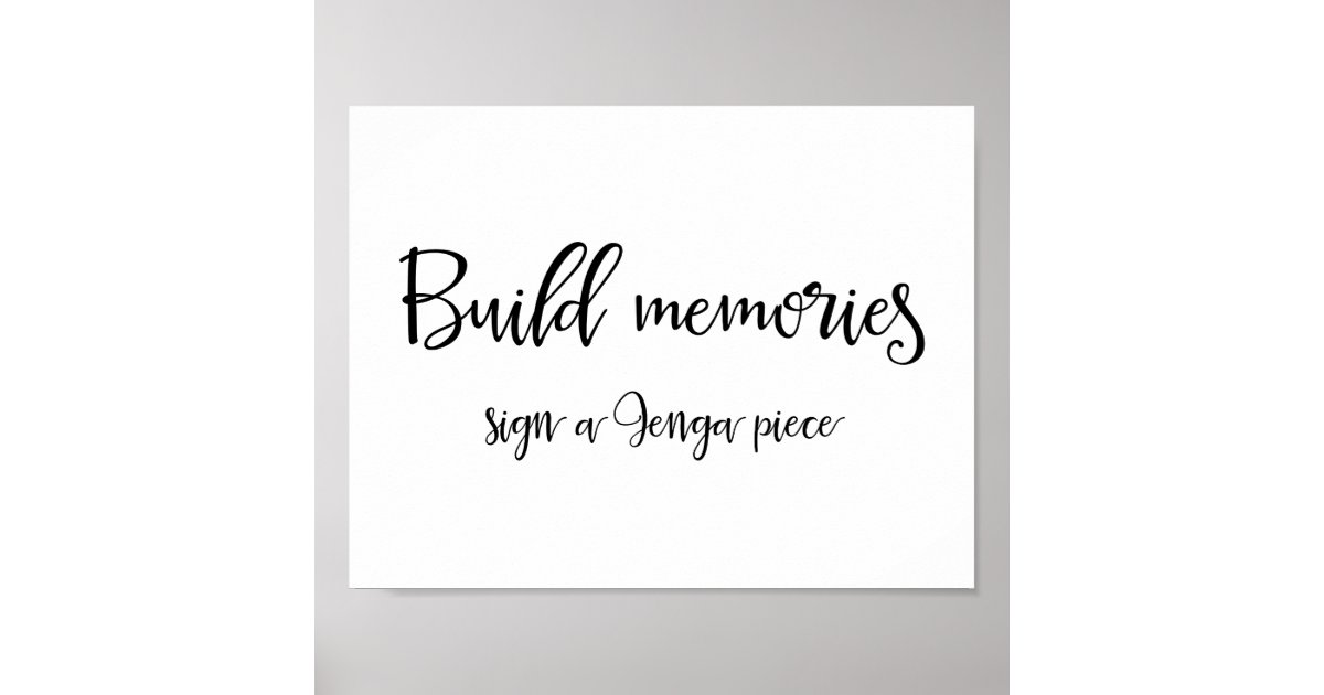 Jenga Piece Guestbook Sign | Calligraphy | Zazzle