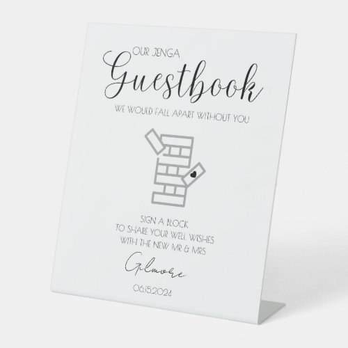 Jenga Wedding Guestbook Sign_In Pedestal Sign