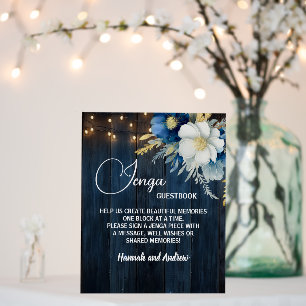 Jenga Wedding Guestbook String Lights Floral Foam Board