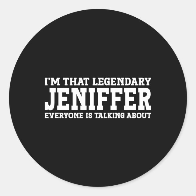 Jeniffer Personal Name Jeniffer Classic Round Sticker (Front)