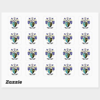 Jenkins Coat of Arms Square Sticker | Zazzle