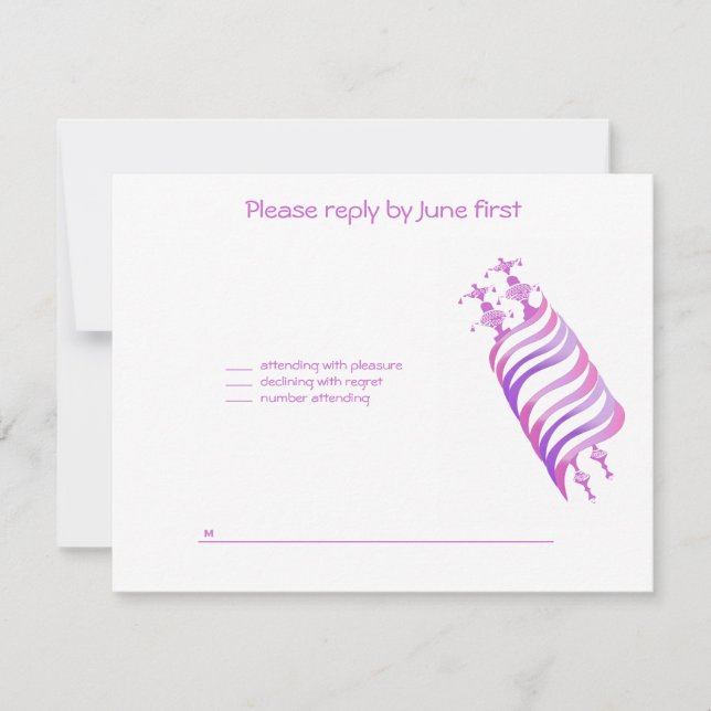 Jenna Alli Pink Torah Bat Mitzvah Invitation RSVP (Front)