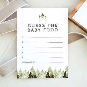 JENNA Mountain Pine Guess the Baby Food Game Invitation
