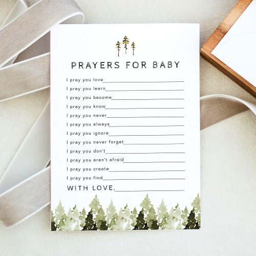 JENNA Mountain Pine Prayers for Baby Card