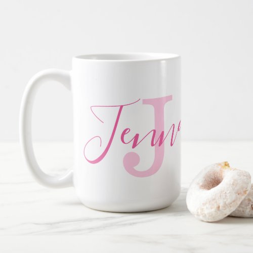 Jenna name meaning and monogram little bird pink coffee mug
