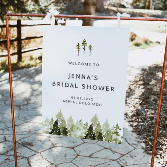 JENNA Rustic Pine Tree Bridal Shower Welcome Poste Foam Board (Creator Uploaded)