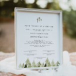 JENNA Rustic Pine Tree Marriage Certificate Poster<br><div class="desc">This marriage certificate features rustic watercolor pine trees and bohemian handwritten font. Easily edit all wording and change fonts to match your ceremony and the couple's style. For the best quality,  be sure to use matte paper so signatures don't smudge.</div>