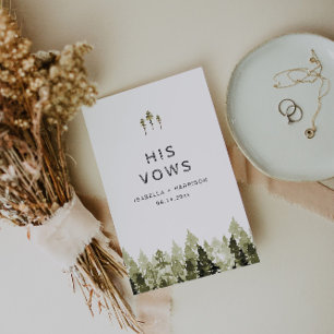 JENNA Rustic Pines His Wedding Vow Book Card