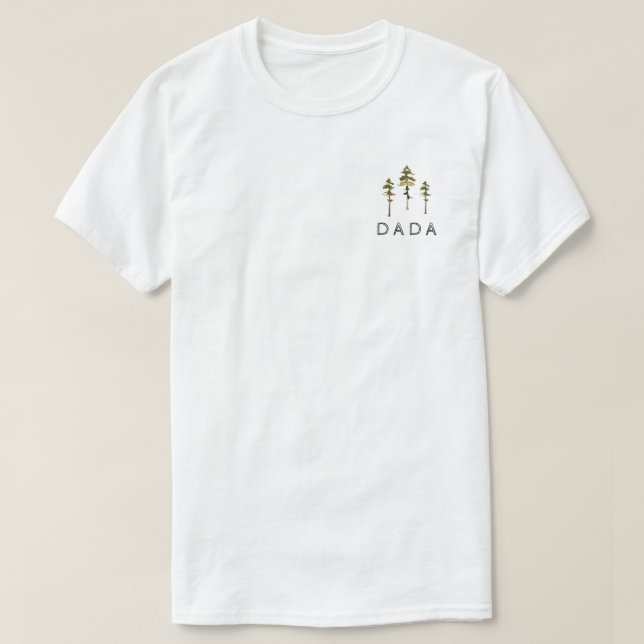 JENNA Rustic Watercolor Pine Tree Dada T-Shirt (Design Front)