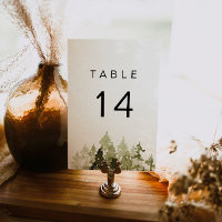 JENNA Rustic Watercolor Pine Tree Table Numbers