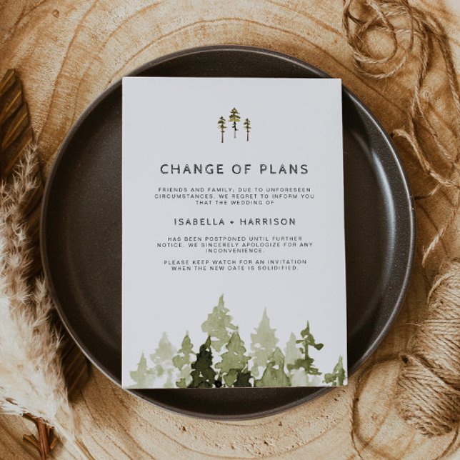 JENNA Rustic Watercolor Wedding Change of Plans In Invitation (Creator Uploaded)