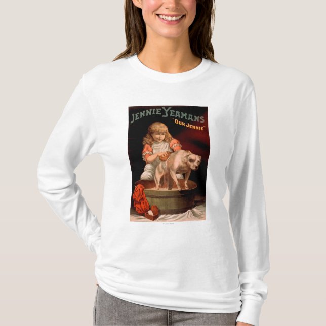 Jennie Yeamans "Our Jennie" Girl Washing Dog T-Shirt (Front)