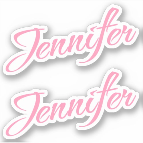 Jennifer Decorative Name in Pink x2 Sticker