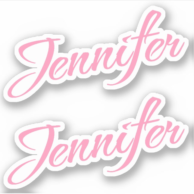 Jennifer Decorative Name in Pink x2 Sticker (Front)