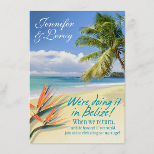 Jennifer EMERALD WATERS Belize reception (linen) Invitation