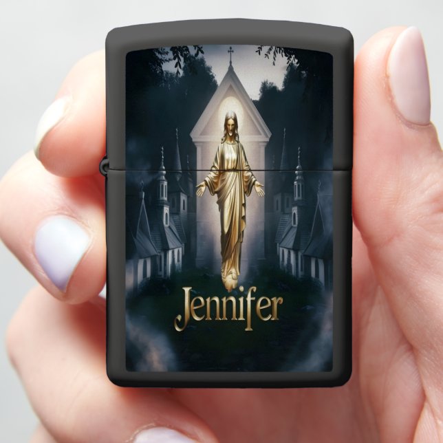Jennifer Golden Figure In Twilight Zippo Lighter (In Hand)