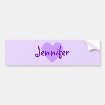 Jennifer In Purple Bumper Sticker by purplestuff at Zazzle