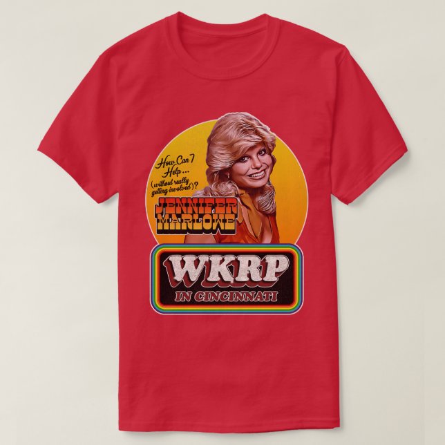 Jennifer Marlowe Receptionist at WKRP in Cincinnat T-Shirt (Design Front)
