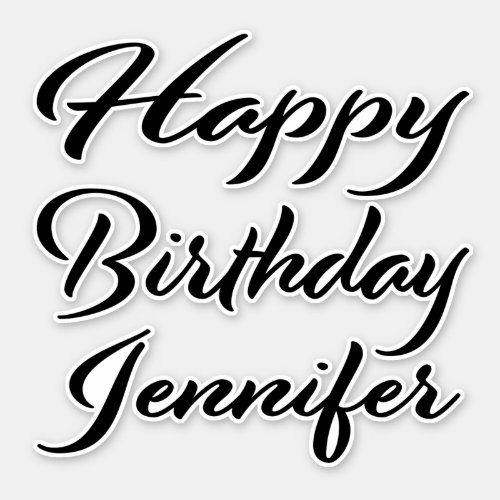 Jennifer Name First Name black Sticker Birthday