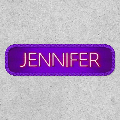 Jennifer name in glowing neon lights patch