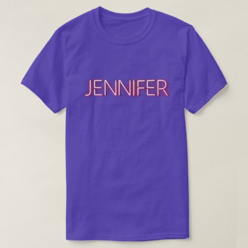 Jennifer name in glowing neon lights T_Shirt
