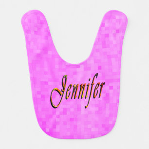 Jennifer Name, Logo Baby Girls Pink Bib