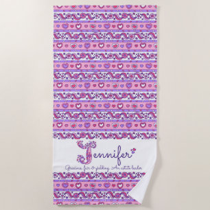 Jennifer name meaning flower doodle beach towel