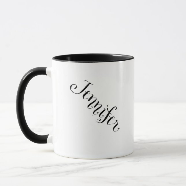 Jennifer name mug in black and white (Left)