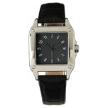 Jennifer Name Perfect Square Black Leather Watch Jennifer Name Perfect Square Black Leather Watch
