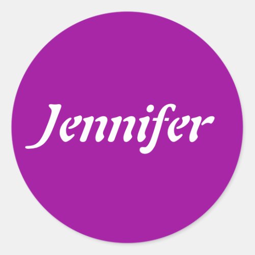 Jennifer Name Template Classic Round Sticker