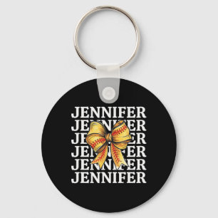 Jennifer Personalized Coquette Softll Bow Trendy Keychain