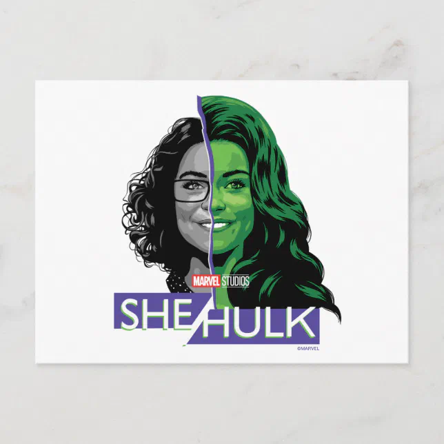 Jennifer Walters SheHulk Dual Face Graphic Postcard Zazzle