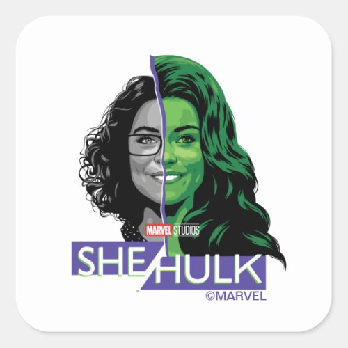 Jennifer Walters She_Hulk Dual Face Graphic Square Sticker